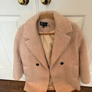 Zara Wool (Pink/Nude) Long Blazer Coat